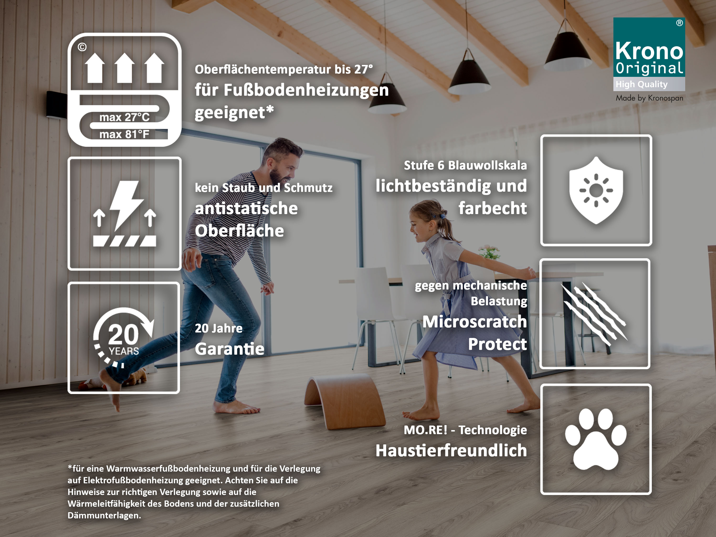 Laminatboden KronoOriginal® Atlantic 8 - Pewter Slate K388 - 8 mm - MO.RE! Moisture resistant 