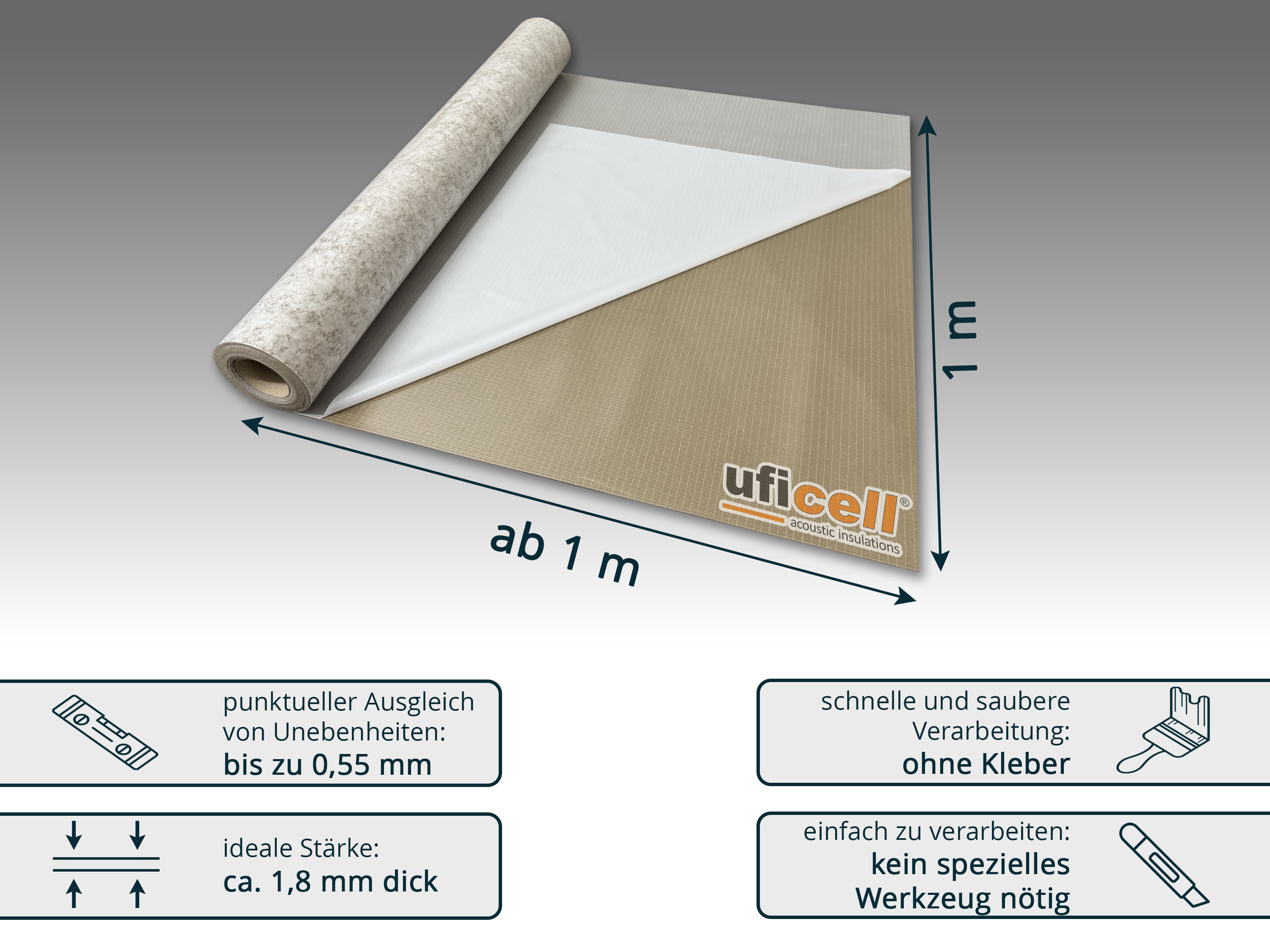 uficell® VINOSTICK® silent premium - selbstklebende Akustikmatte für Klebevinylböden B-Ware